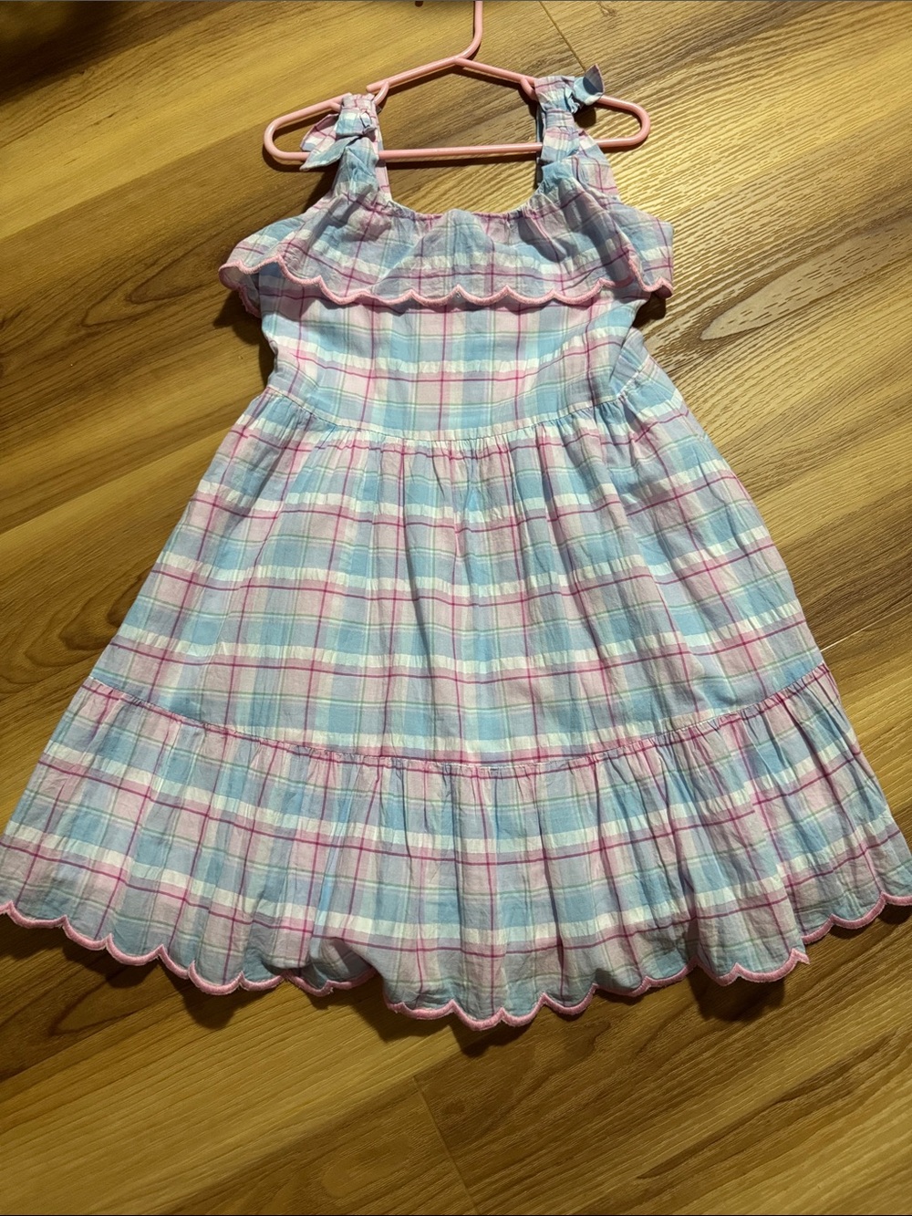 Janie and Jack Pastel Plaid Sundress in Pink & Blue
